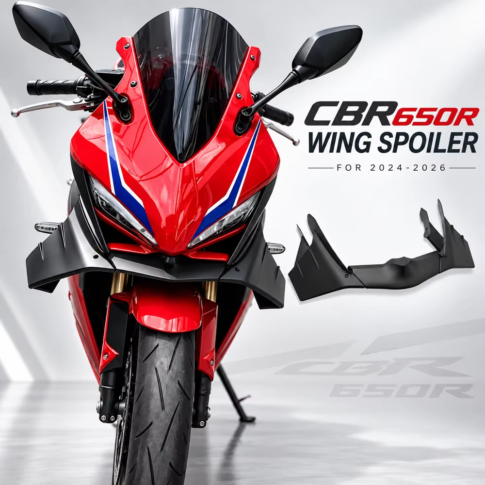 New Motorcycle Accessories Fixed Front Lip Spoiler Fixed Wing Spoiler Fairing Kit For CBR650R 2024 2025 2026(Link to the replacement only for the middle section)